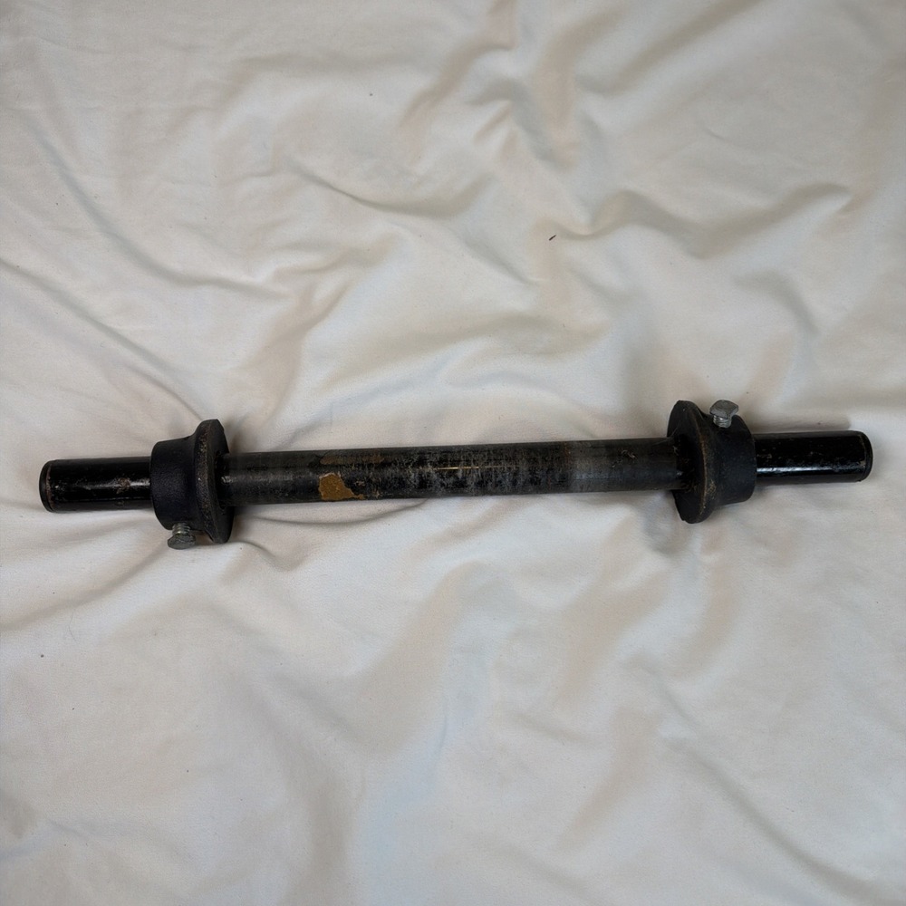 Vintage‎  Iron Dumbbell Handle And Collar Set With 15" Bar